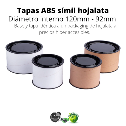 92ap 30cm X 92mm X 12u tapas en material ABS símil hojalata