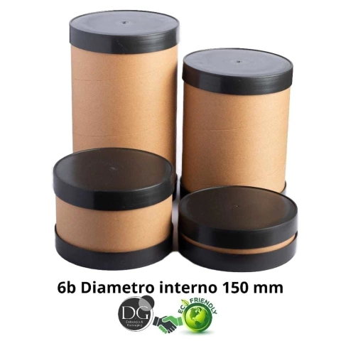 6b 65cm x 150mm x1u Tubos De Carton Con Tapas Plasticas