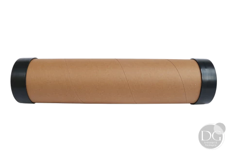 3a 45cm X 80mm X 1u Tubo De Carton Con Tapas Plasticas
