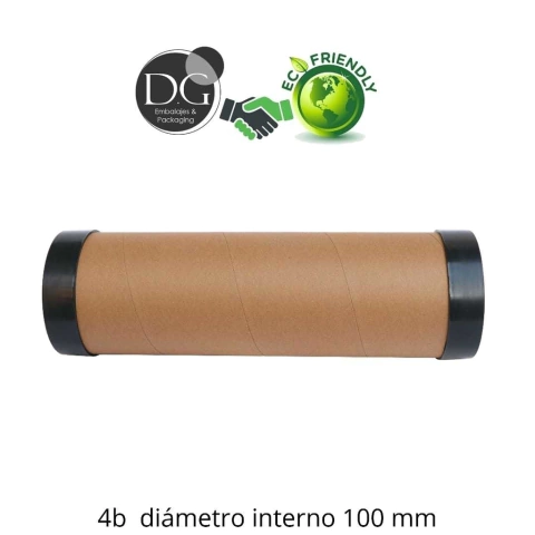4b 140cm X 100mm X 1u Tubos De Carton Con Tapas Plasticas