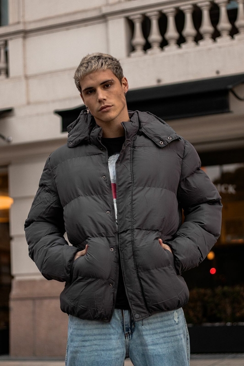 Campera Puffer Gris