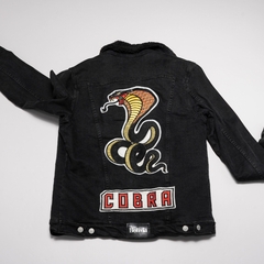CAMPERA JEAN NEGRA COBRA CORDERITO BOLIVIA - The Vintage Hole