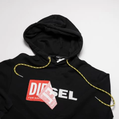 BUZO NEGRO LARGO ESTAMPA DIESEL - comprar online