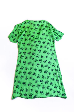 VESTIDO VERDE CON FLORES NEGRAS ZARA - comprar online