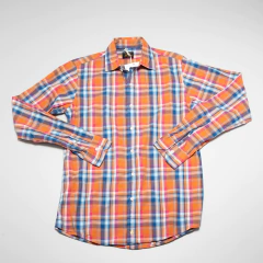CAMISA CUADRILLE NARANJA Y AZUL FELIX