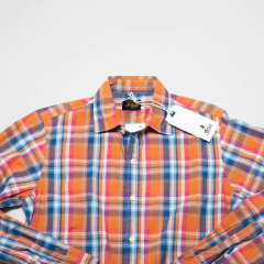 CAMISA CUADRILLE NARANJA Y AZUL FELIX - comprar online