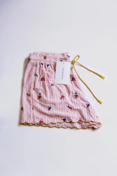 SHORT RAYADO CON FLORES ANTHPOLOGIE - The Vintage Hole