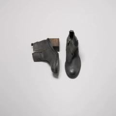 BOTITAS CUERO GRIS OSCURO CON CIERRE - comprar online