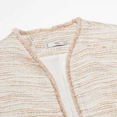 SACO BEIGE ABIERTO CON BLANCO MANGO SUIT en internet