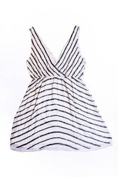 VESTIDO CRUDO BORDADO PLATEADO CARA&VICENT - The Vintage Hole