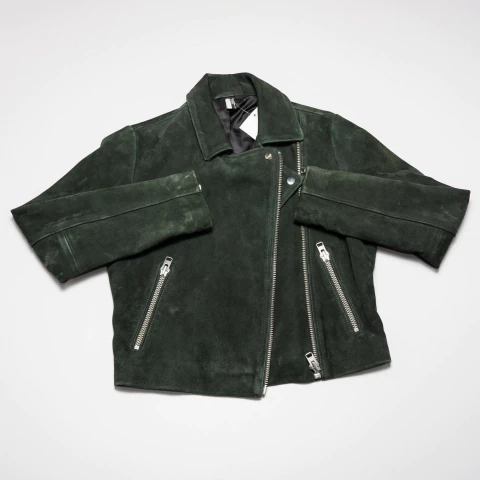 CAMPERA VERDE CUERO TOPSHOP