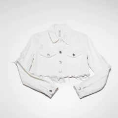 CAMPERA CROP BLANCA JEAN ROTURAS