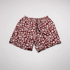 SHORT BERMUDA ROJO FLORES BLANCAS ZARA