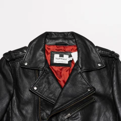 CAMPERA CUERO NEGRA CON CIERRES TOPMAN - comprar online