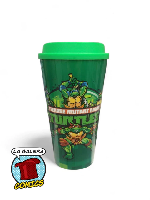 VASO CON TAPA TORTUGAS NINJAS