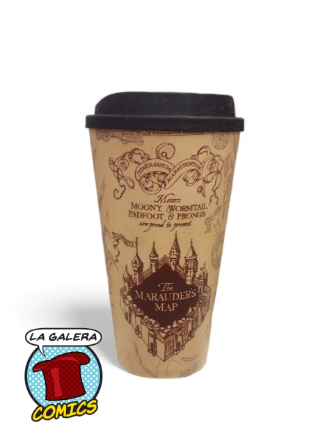 VASO CON TAPA MAPA MERODEADOR - HARRY POTTER