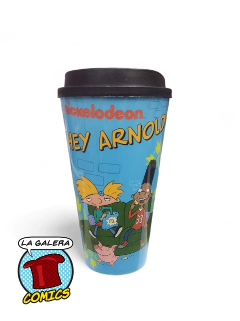 VASO CON TAPA HEY ARNOLD!