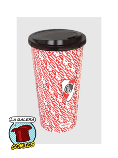 VASO CON TAPA PLASTICO - RIVER PLATE ESCUDO en internet