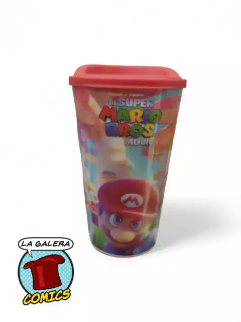 VASO CON TAPA MARIO BROS LA PELICULA