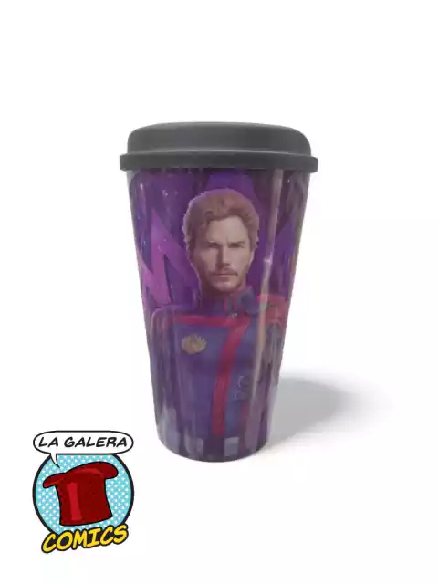 VASO CON TAPA GUARDIANES DE LA GALAXIA STAR LORD -MARVEL