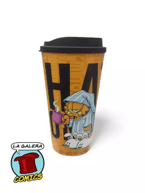 VASO CON TAPA GARFIELD