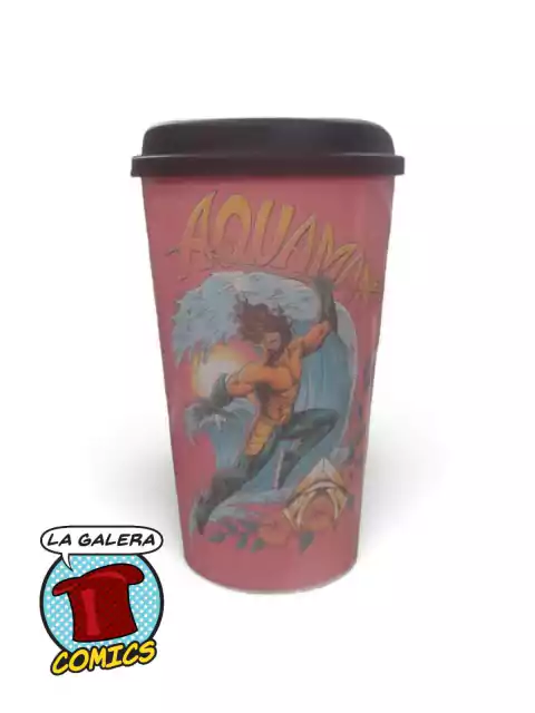 VASO CON TAPA AQUAMAN