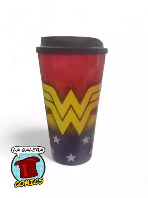 VASO CON TAPA WONDER WOMAN