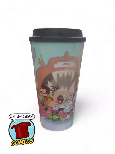 VASO CON TAPA TEEN TITANS