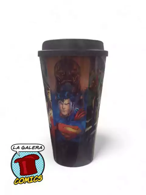 VASO CON TAPA LIGA DE LA JUSTICIA
