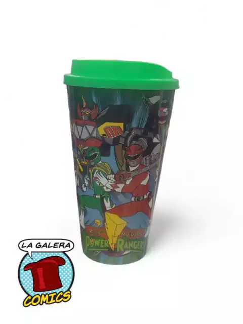 VASO CON TAPA POWER RANGERS