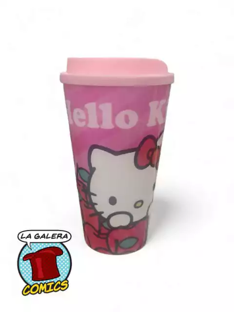 VASO CON TAPA HELLO KITTY