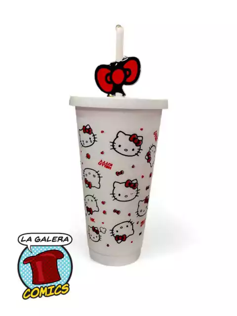 VASO CON SORBETE BLANCO HELLO KITTY