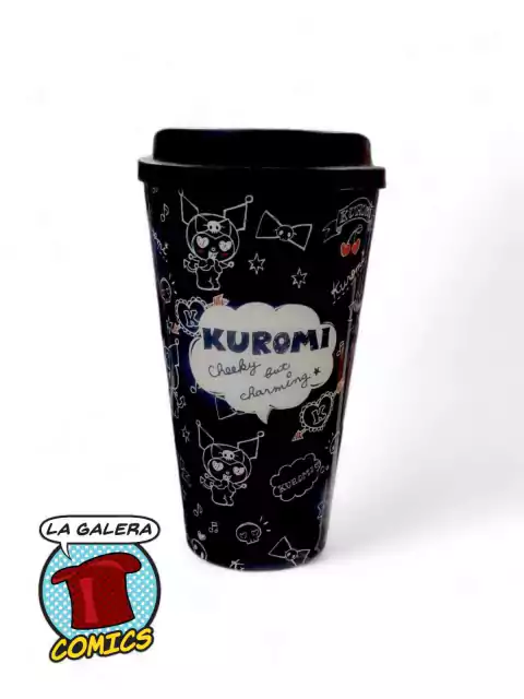 VASO CON TAPA KUROMI