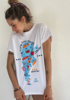 REMERA ARGENTO BLANCO MAPA en internet