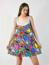 VESTIDO CRETA GRIS corazones color