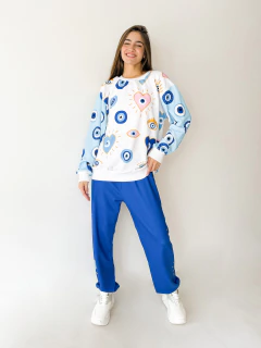 CONJUNTO 2 PIEZAS MELANY ojitos (BUZO Y PANTALON) - comprar online
