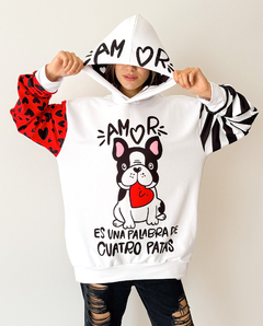 BUZO FUNNY BLANCO AMOR PERRO - comprar online