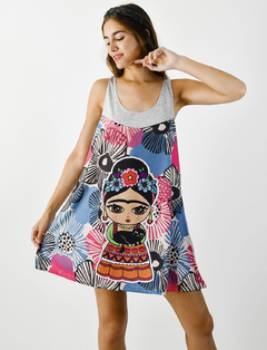 VESTIDO MACEIO GRIS FRIDA PINK - comprar online