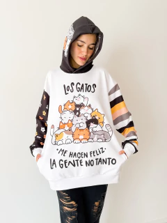 BUZO FUNNY BLANCO GATOS - comprar online
