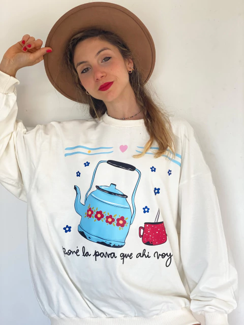 BUZO LIVIANO ARGENTO off white pone la pava - comprar online