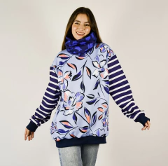 BUZO FRISADO NICOLE blue flower