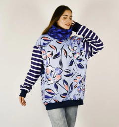BUZO FRISADO NICOLE blue flower - comprar online