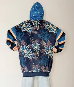 MAXI CAMPERON POLAR SOFT SUNNY BLUE FLOWER - PIPIRETA