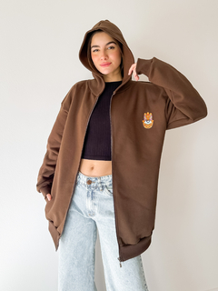 Campera frisada Rufina chocolate mano on internet