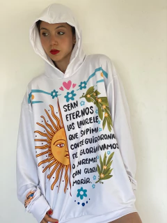 BUZO LIVIANO ARGENTO BLANCO CON CAPUCHA himno en internet