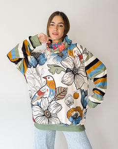 Sweater Begonia pajaritos green - comprar online