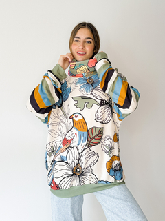 Sweater Begonia pajaritos green en internet