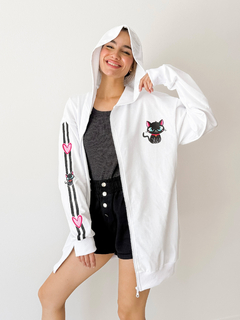 CAMPERA LOLA blanca gatito - PIPIRETA