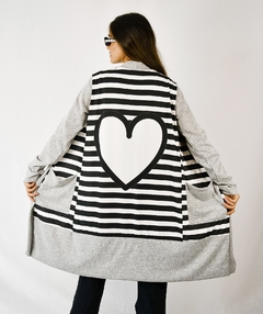 SACO CLOUDY GRIS CORAZON - comprar online