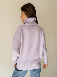 SWEATER TEJIDO POLERON FLORY LILA - PIPIRETA